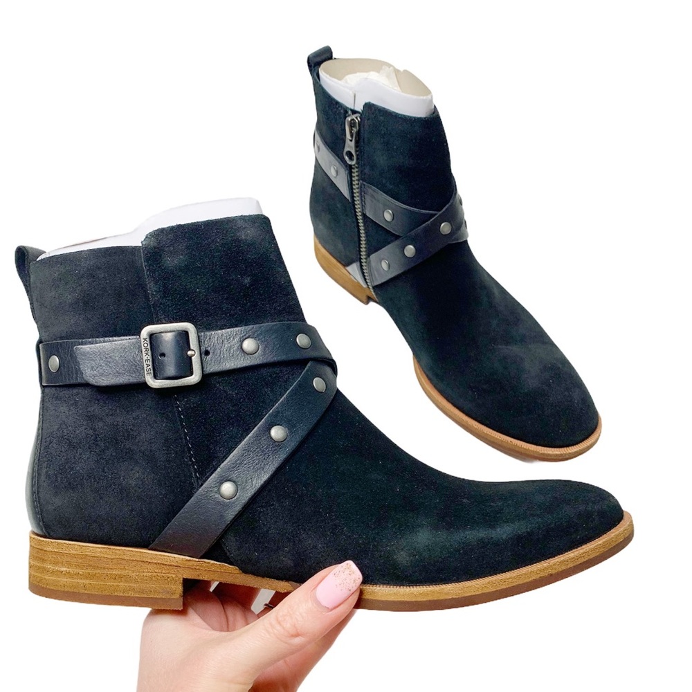 COPY - NEW Kork Ease Kenai Black Leather Suede Ankle Boot
